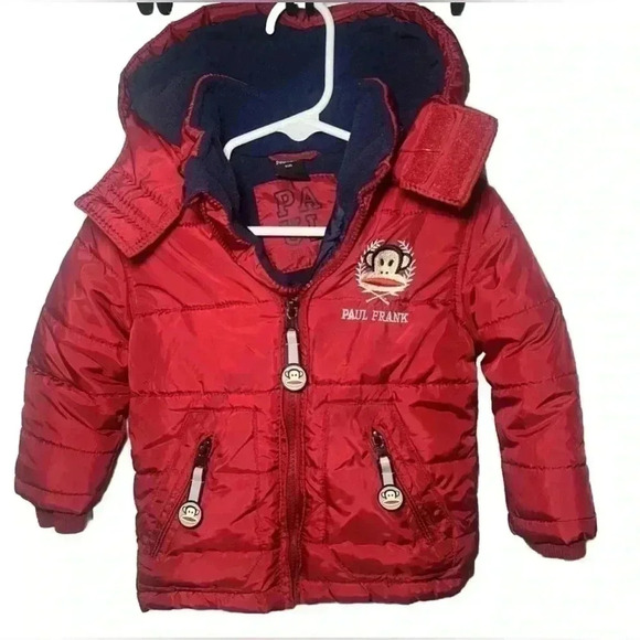 Paul Frank Red Puffer Jacket – Size 18-24 Months | Iconic 90s Monkey Logo | - Picture 1 of 10